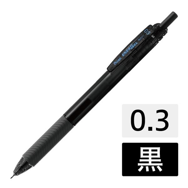 (まとめ) ぺんてる エナージェルエス BLN123-A 黒 10本 0.3mm (×10セット)