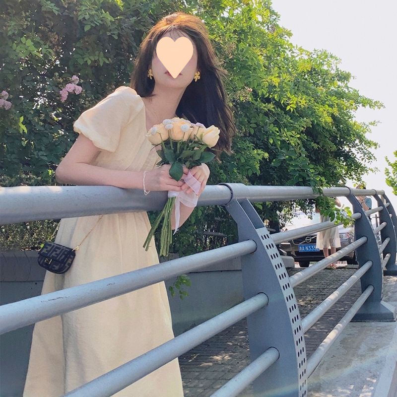 【1つ買うと10つ無料】バブルスリーブプリンセススカート穏やかな風のドレス2025スカートウエスト