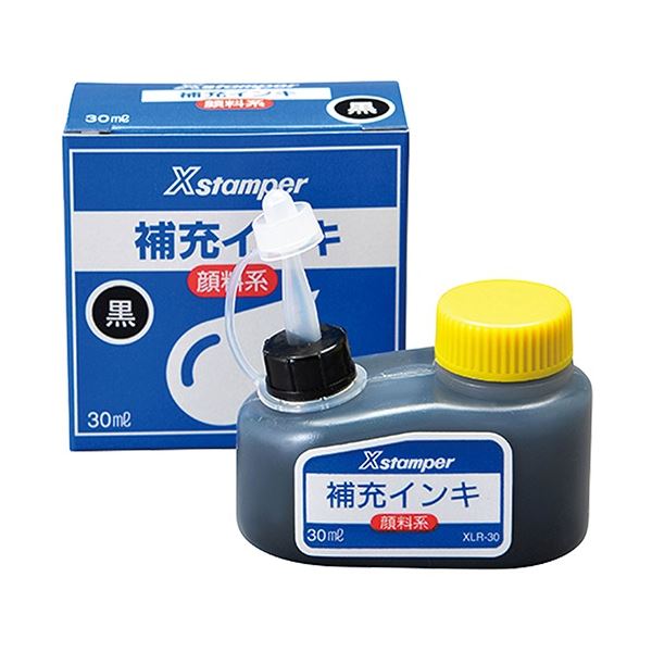 (まとめ) シヤチハタ Xスタンパー 補充インキ 顔料系全般用 30ml 黒 XLR-30 1個 (×20セット)