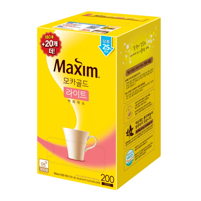 マキシムモカゴールドライトコーヒーミックス/ 200個/ 1個
