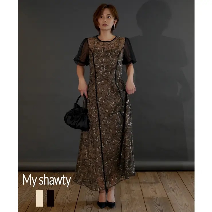 PUFF SLEEVE LACE DRESS