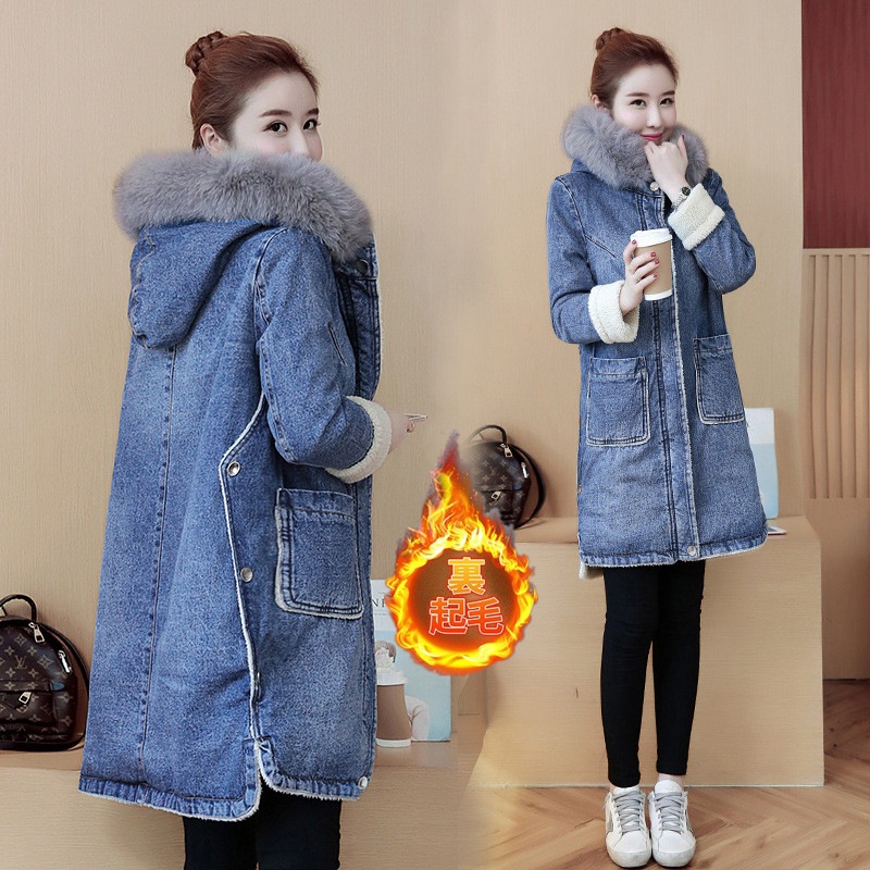 Hot!!!デニムジャケット レディース ロング丈 裏起毛 デニム Gジャン 秋冬 シンプル 防寒 長袖 カジュアル 防風 暖かい ヴィンテージ