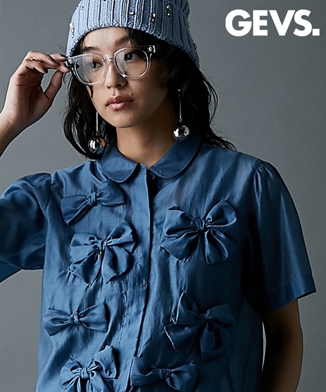 シャツ・ブラウス リボンモチーフブラウス 大きいサイズ有 GEVS.