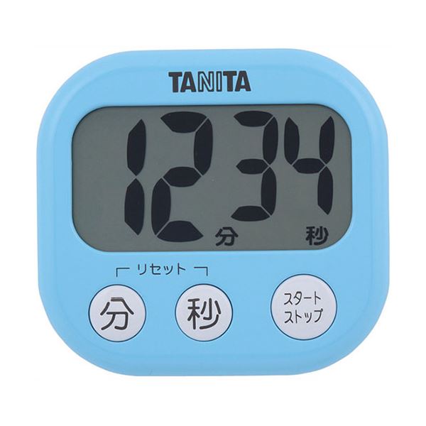 [5セット] タニタ デジタルタイマー でか見えタイマー アクアミントブルー TD-384-BLX5
