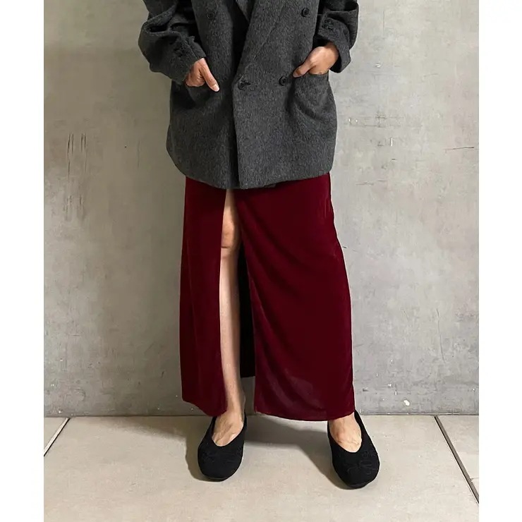【Pasterip】Sheer rib zip skirt