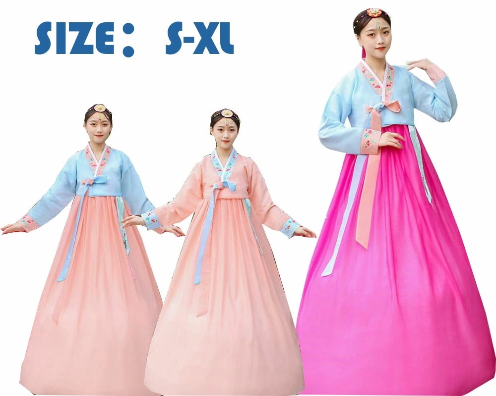 チマチョゴリ レディース 韓国服 コスプレ衣装 朝鮮族衣装 チマチョゴリ レディース 韓服 韓国宮廷風ドレス 韓流衣装 コスチューム 学園祭 文化祭 体育祭 イベント ハロウィン 花柄 コスプレ 3色