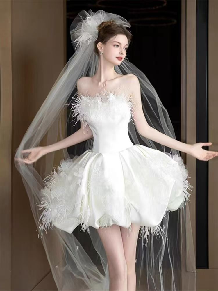 パーティードレス ウェディングドレス 新作 白 高級感 ワンピース 結婚式 花嫁 成人式 お呼ばれ ウェディング 演奏会 二次会 前撮り ワンピース ドレス