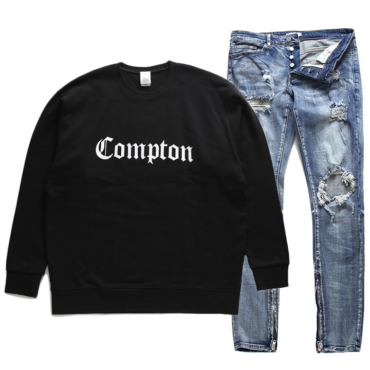 ACE FLAG 上下セット 長袖 ブランド メンズ 春秋冬用 黒 大きいサイズ エースフラッグ セットアップ トレーナー スウェット 上下 ジーンズ デニム ACE