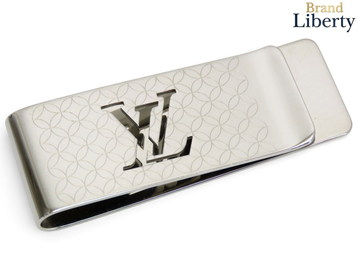 美品ルイヴィトンLOUISVUITTONビルクリップシャンゼリゼパンスビエシャンゼリゼマネークリップ財布シルバーステンレススチールSSM65041