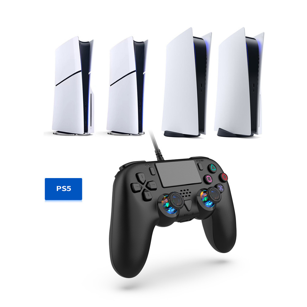 Ps5slimコンソールゲームパッドマクロプログラミングps5ユニバーサルスチームpcワイヤードハンドルを備えた6軸