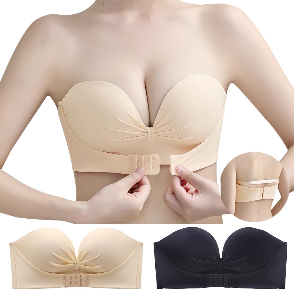 ストラップレスブラ チューブトップ 脇高 ノンワイヤー 柔らかい 多重滑り止め素材 ズレ落ち防止 バストアップ 6,750円