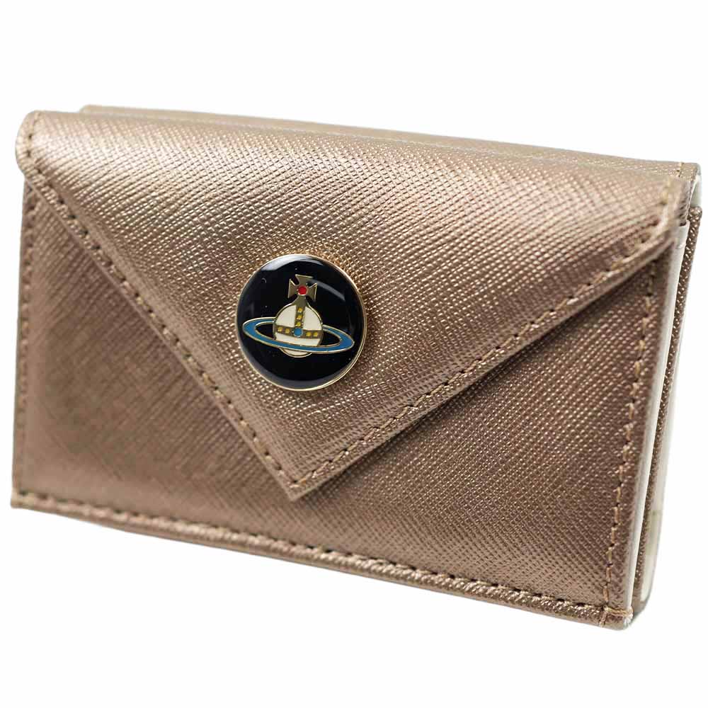 ヴィヴィアンウエストウッド 三つ折り財布 ゴールド レディース Vivienne Westwood ENAMEL GOLD 51150015-40565-R402