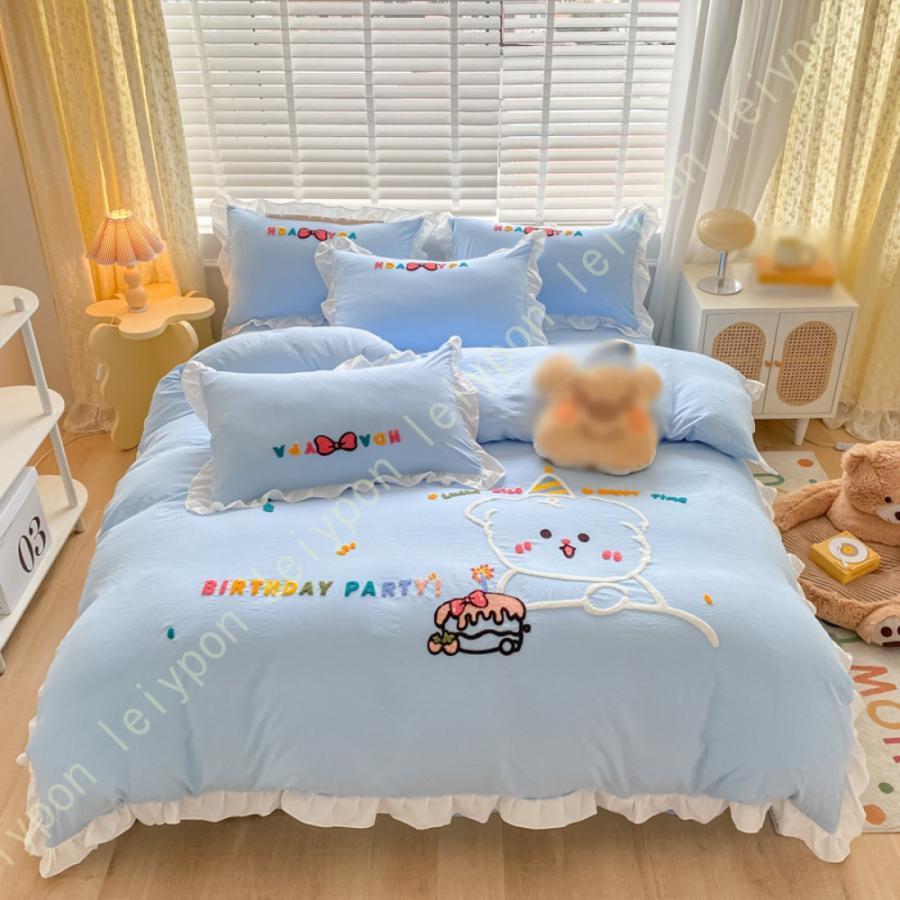 【急速出荷!】寝具セット 掛け布団カバー 3点セット お姫様 布団カバーセット 暖かい 布団カバー 4点セット フリル付き 掛ふとんカバー 春夏秋冬 寝具カバーセット