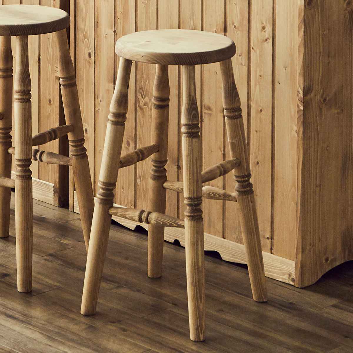 スツール 木製 丸 座面高65cm カントリー調 ハイチェア バーチェア ダイニング 椅子 チェア北欧 カントリー調 完成品 パイン材 パイン 無垢 北欧風 ナチュラル 木目調