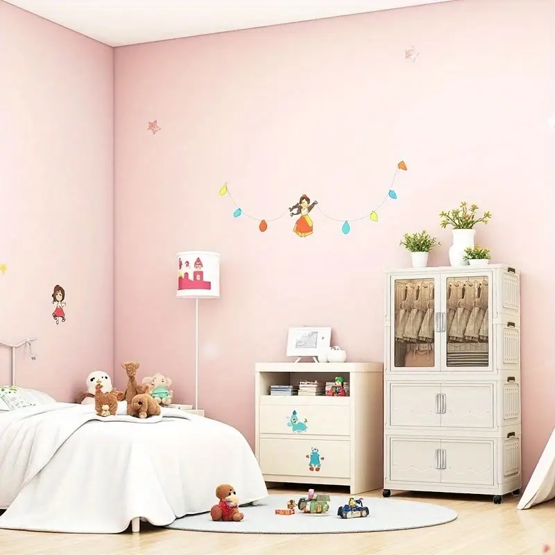 折りたたみ式5ドアプラスチック収納キャビネット 透明ドア付き - 多目的クローゼット＆玄関オーガナイザー耐久性のある長方形デザイン 寝室・プレイルーム用 ホームオーガニゼーション クローゼット整理と 8,463円