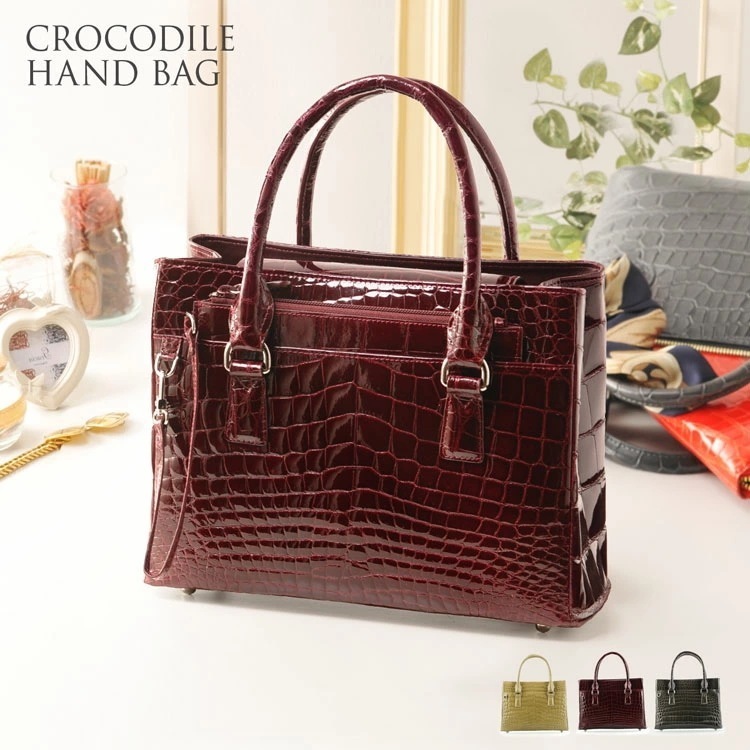 クロコダイルレザーハンドバッグ 137,500円