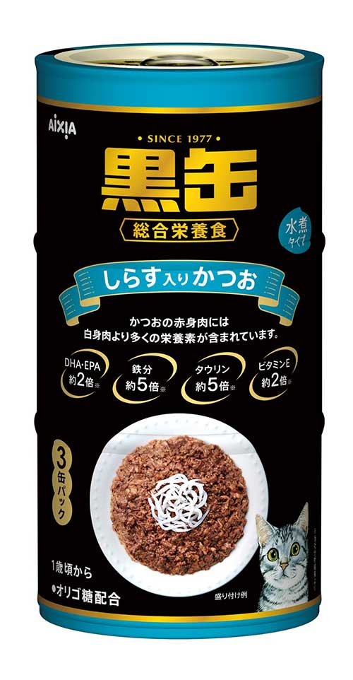 【18個セット】 アイシア 黒缶3P しらす入りかつお 480g 6,143円