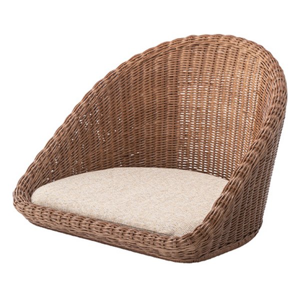 ラタン フロアチェア ブラウン 幅53×奥行き49×高さ38×座面高7cm NRS-425BR