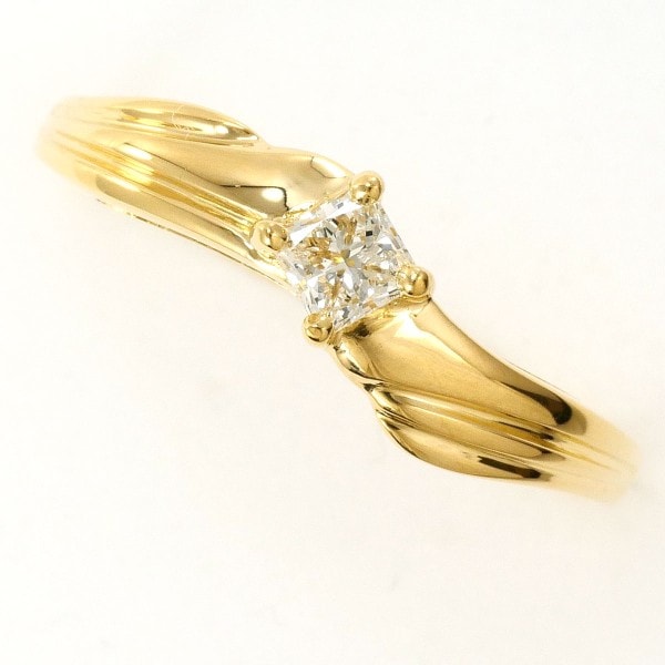18K YG リング 指輪 13号 ダイヤ 0.15 総重量約1.8g ジュエリー 中古