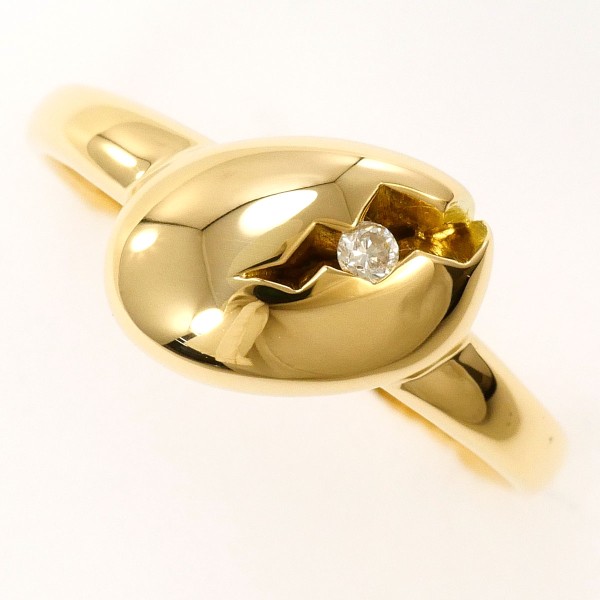 K18 18金 YG リング 12号 ダイヤ 0.02 中古