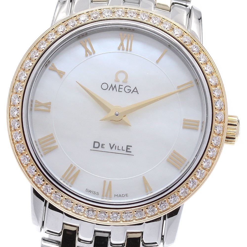 オメガ OMEGA 413.25.27.60.05.001 デビル プレステージ ダイヤベゼル クォーツ レディース 良品 _962080【中古】
