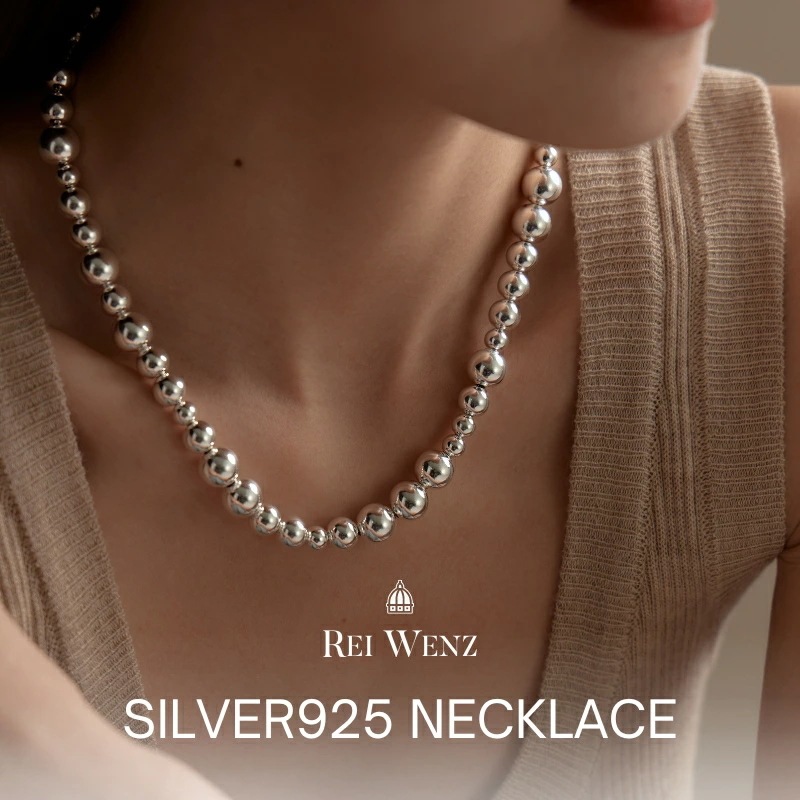 【高品質silver925】ネックレス ナバホパール 丸玉 メタルボール シルバー925 インスタ 大人かわいい おしゃれ シンプル レディース シルバー ゴールド 重ね 大人