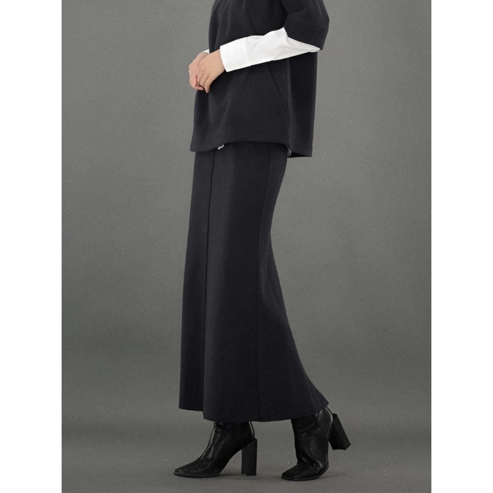 ACUD バックスリットベンディングロングスカートブラック