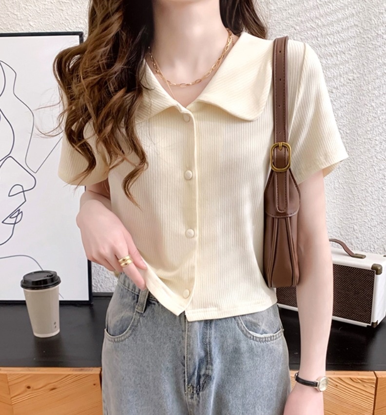 トップス デート ポロシャツ 半袖 コットン 可愛い きれいめ 上品 おしゃれ かっこいい 可愛い ラブリー キュート ガーリー クール モード系 セクシー エレガント 存在感 フォーマル