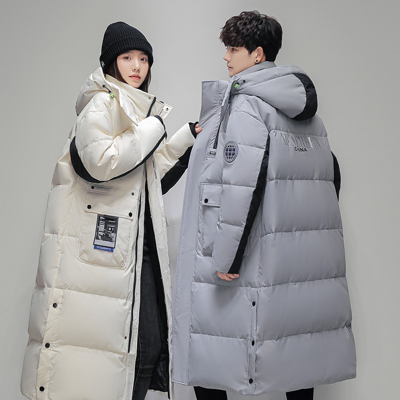 2024秋冬 フード付きダウンジャケット ミドル丈 カップル 厚手 暖かい 男女兼用 カジュアル 防寒ジャケット 10,144円