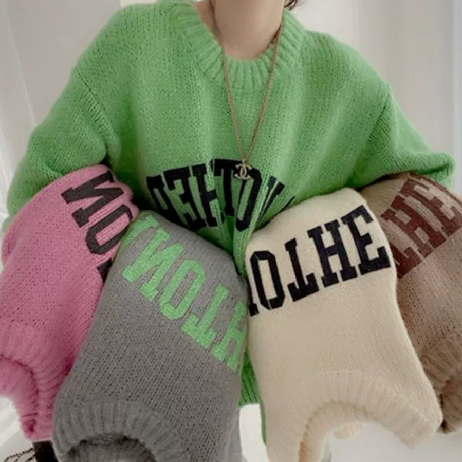 トップス ニットソー セーター プルオーバー ミディアム丈 半端丈 長袖 ドロップショルダー 萌袖 ラウンドネック ストレート ワイド 伸縮性 ニット かわいい 大人可愛い シンプル カジュアル 大人