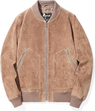 メンズ スエード レザージャケット フライト ボンバー 軽量 バイク
