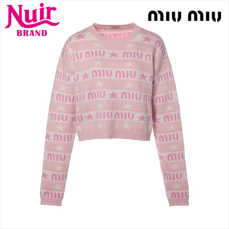 ニット ホワイト×ピンク WS15116