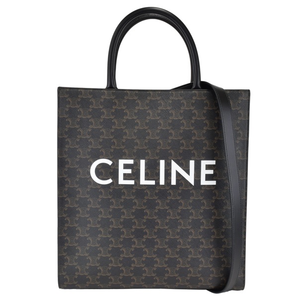 CELINE セリーヌ MEDIUM VERTICAL CABAS TOTE BAG/トリオンフ 総柄 トートバッグ A4サイズ可/194432CIM PVC 38OG 111,900円