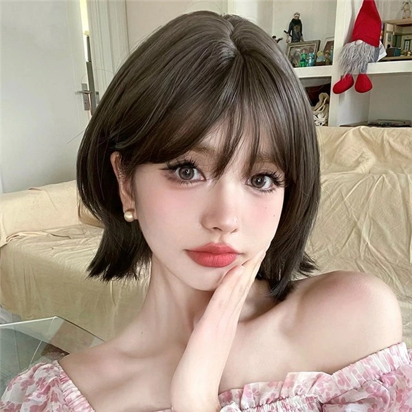 ウィッグ メッシュ レディース フルウィッグ ショート ぱっつん前髪 前髪あり 可愛い かわいい 大人用 コスプレ ロリータ ゴスロリ コスチューム 原宿風 仮装 超自然 かつら wig4 Lolit