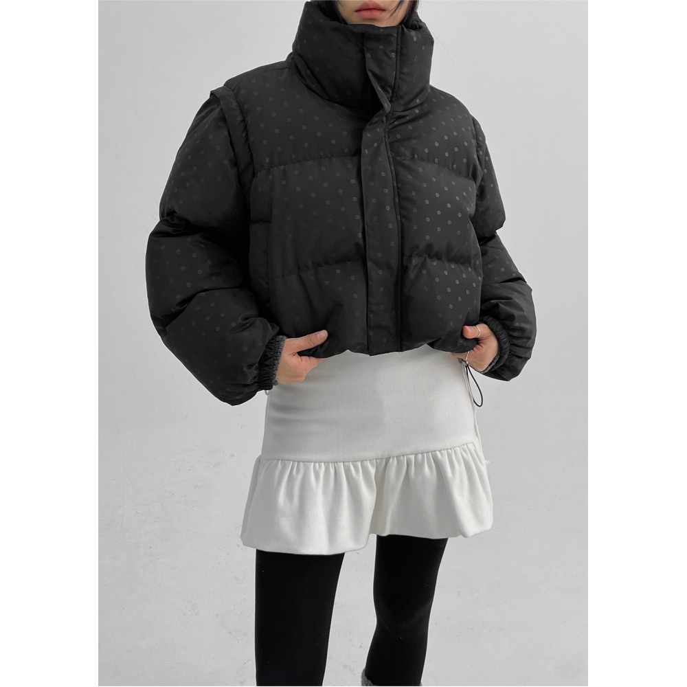 ブラックアップメリトンドットツーウェイパディング