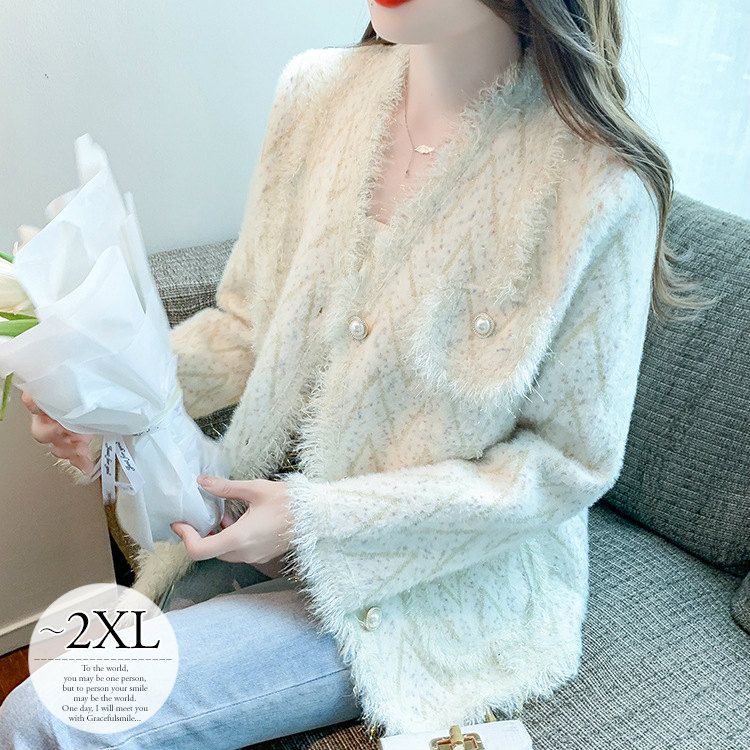 カーディガン レディース スーツジャケット 秋冬 冬 厚手 セーター ニット アウター コート ショートコート トップス 羽織り 暖かい 30代 40代 50代 上品 大人 美人 大きいサイズ ホワイ