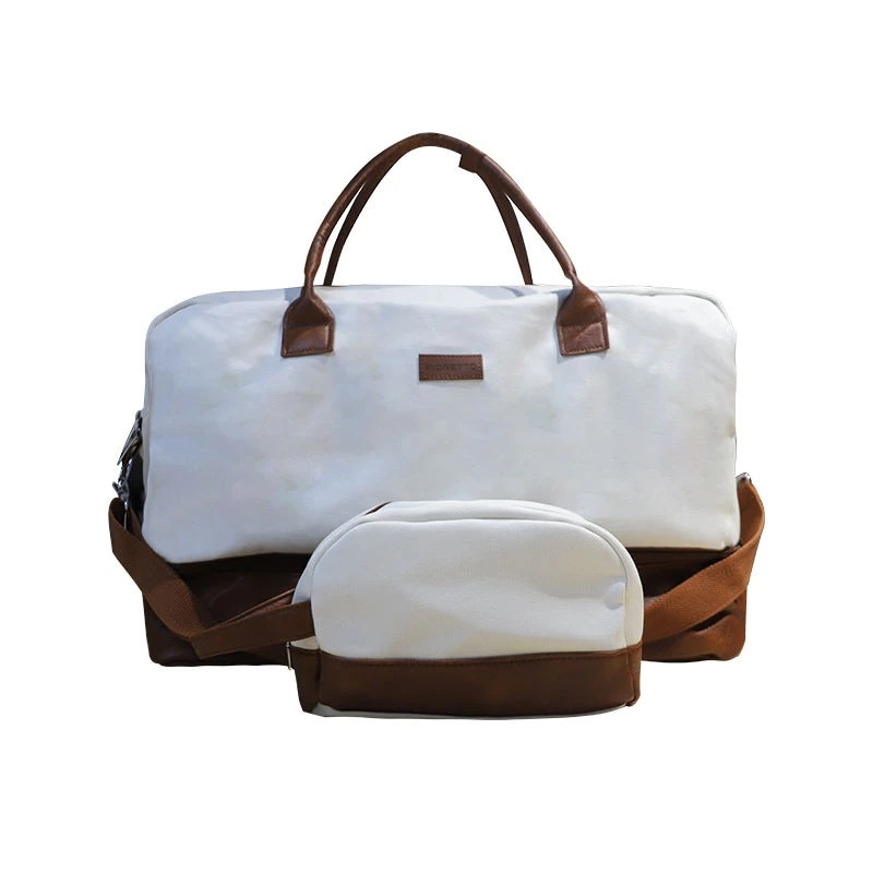 Qoo10限定ビジネスファッションピュアホワイトシューズ付き旅行バッグ荷物バッグアウトドア旅行大容量