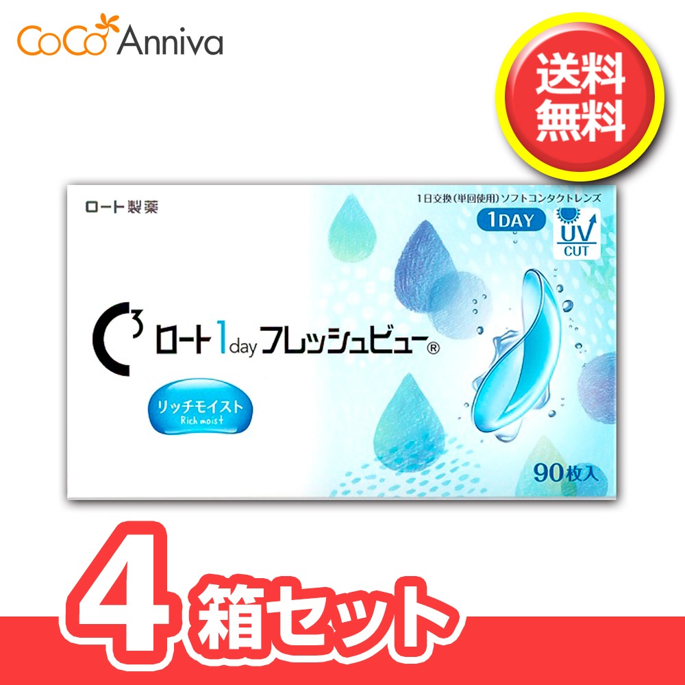 ロート1dayフレッシュビューリッチモイスト 90枚 4箱セット