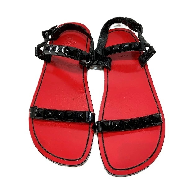 クリスチャンルブタン スタッズ レッド ブランド小物 サンダル 靴 メンズ【中古】