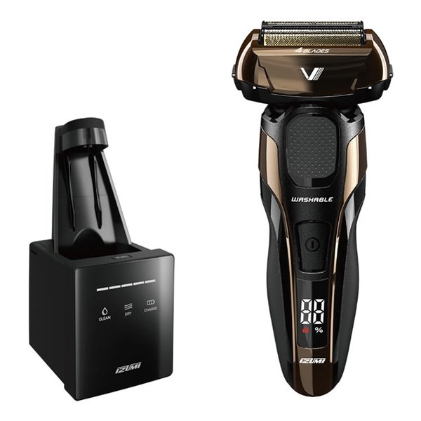 往復式4枚刃 メンズシェーバー Z-DRIVE ハイエンドシリーズ 洗浄器付 ゴールド IZF-V972-N ゴールド