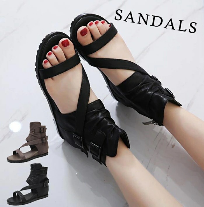 サマーブーツ 夏ブーツ 疲れない靴 ストラップ サマーブーツ　厚底サンダル パーティブーツ・サンダル ブーツサンダル ウェッジソール オフィスサンダル オープントゥ ソール ブーツサンダル コ