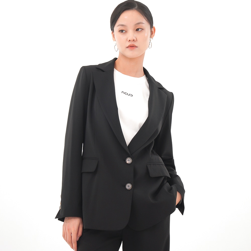 ACUD 2 つボタン シングル ジャケット _ブラック