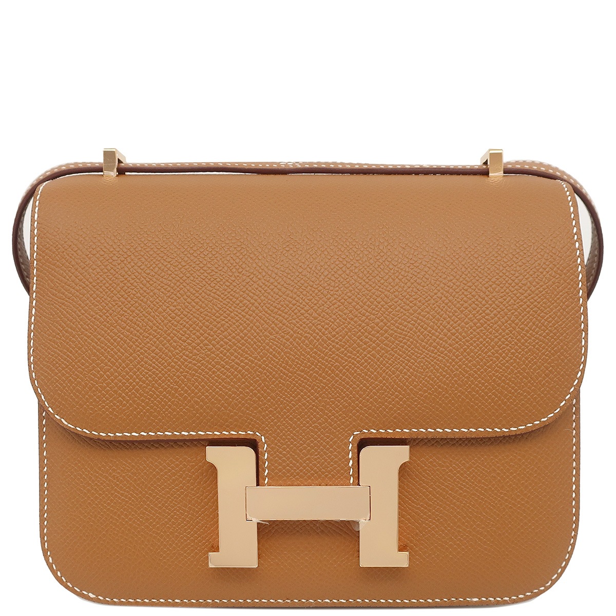エルメス HERMES ショルダーバッグ コンスタンス3 ミニ ミロワール ヴォーエプソン ゴールド ローズゴールド金具 新品 未使用 茶 PG RG B刻印(2023年製) 【箱】【中古】