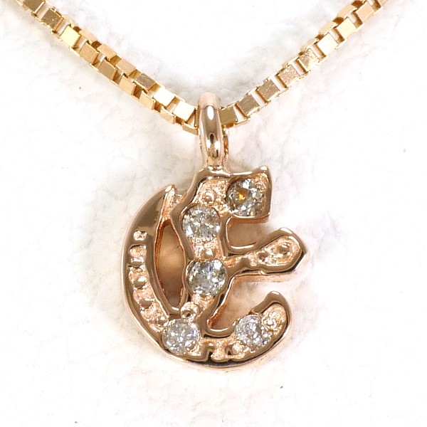 K10 10金 PG ピンクゴールド ネックレス ダイヤ 0.01 約40cm ジュエリー 中古 8,998円