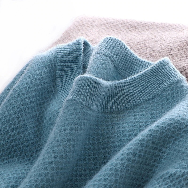 秋冬カシミヤセーターメンズクルーネックカジュアルニットセーターゆったりオーバーサイズピュアカラーボトムカーディガン