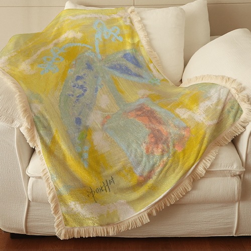 両面5mmマイクロファイバーブランケット 毛布 四季適用 なめらかで心地よい肌触り 洗える タッセル(100X150) パクハ 「PEACE」