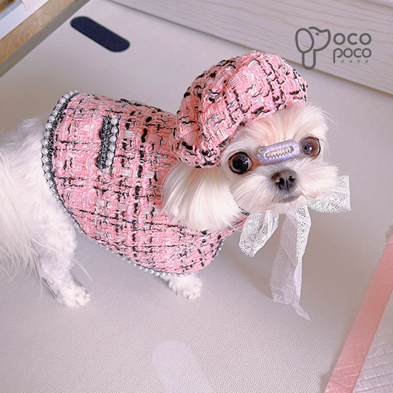 【641】即納あり 犬服 春 【帽子付き2点セット】犬服 マント 帽子 ベレー帽子 コスチューム 小型犬 可愛い カワイイ 誕 癒し グッズ 写真撮影 小物 アクセサリー ファッション ねこ チワ