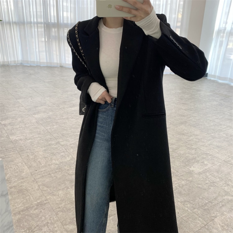 通勤する 気質 トレンチコート カシミヤ レースアップ コート 中長セクション ウールコート チェスターコート