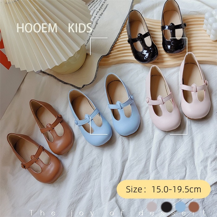 キッズ 靴 t-strap shoes Tストラップ シューズ レザー 合皮 皮 おしゃれ かわいい 女の子 14.5-21.5cm 子供 こども シンプル お出かけ イベント フォーマル 韓国 風 5,035円