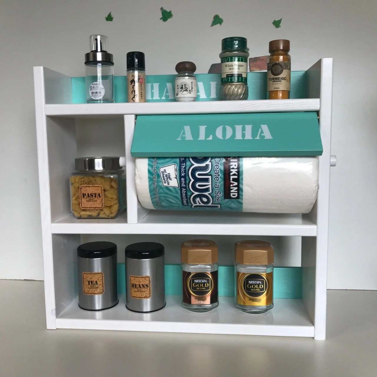 木製 スパイスラック 3段 ワイド コストコペーパータオル インテリア家具 日本製 国産 木工 おしゃれ オシャレ モダン かわいい